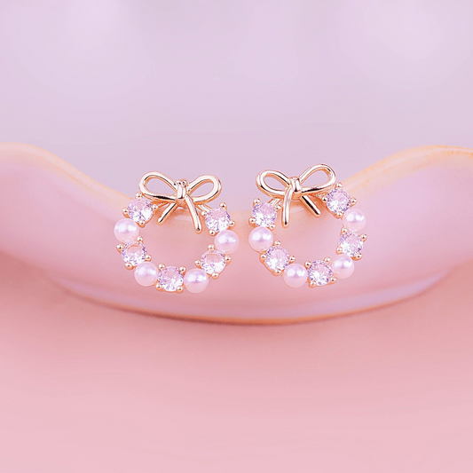 Aretes Perlas Moños